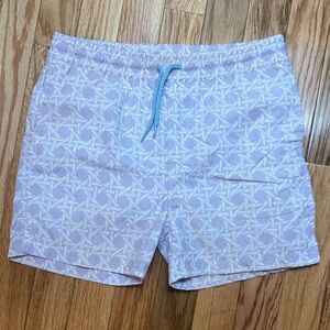 The Beaufort Bonnet Company Light Lavender and White Boys' Swim Trunks